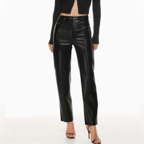 NWOT Wilfred Melina Faux Black Leather Pants- size 0 - Picture 1 of 5